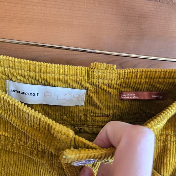 Anthropologie Pilcro Slim Corduroy Cargo Trouser Crop Ankle Zip Boho Pant 26P - Picture 6 of 6
